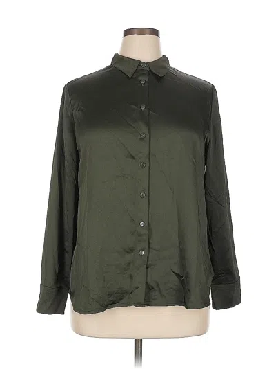 Pre-owned Chico's Long Sleeve Blouse In Green