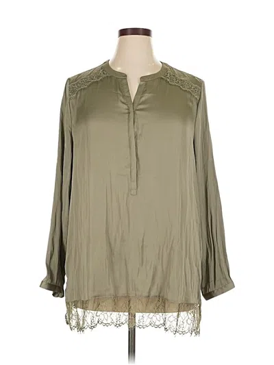 Pre-owned Chico's Long Sleeve Blouse In Green