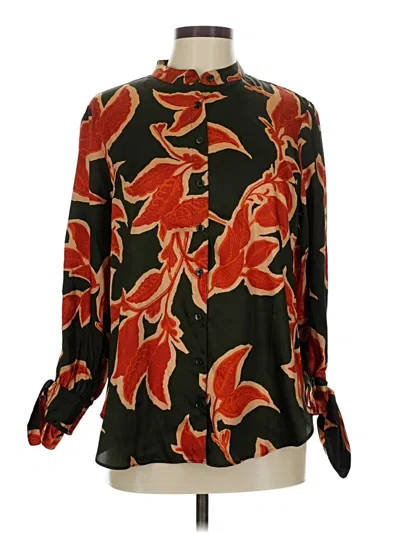 Pre-owned Chico's Long Sleeve Blouse In Green