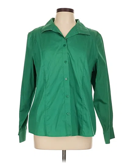 Pre-owned Chico's Long Sleeve Blouse In Green
