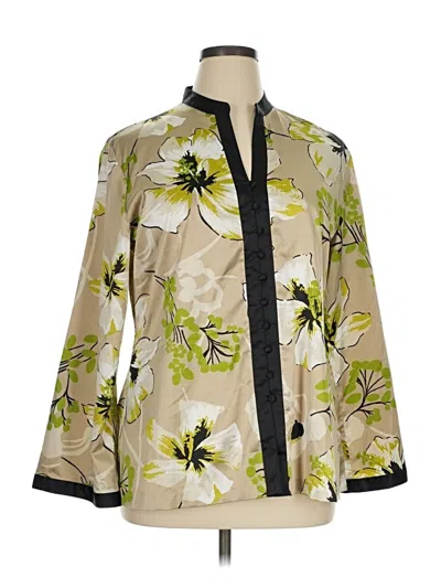 Pre-owned Chico's Long Sleeve Blouse In Green