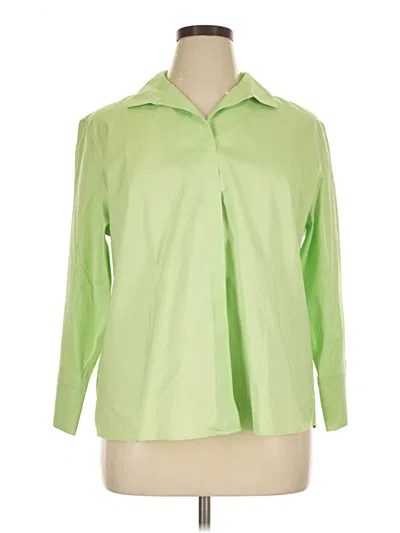 Pre-owned Chico's Long Sleeve Blouse In Green