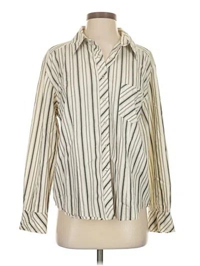 Pre-owned Chico's Long Sleeve Blouse In Ivory