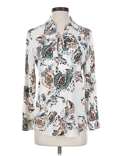 Pre-owned Chico's Long Sleeve Blouse In Ivory