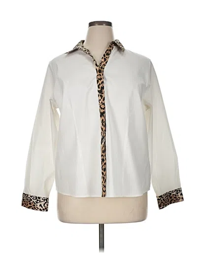 Pre-owned Chico's Long Sleeve Blouse In Ivory