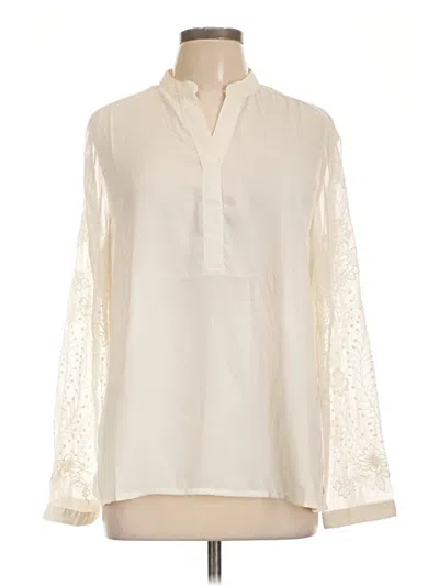 Pre-owned Chico's Long Sleeve Blouse In Ivory
