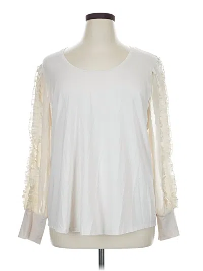 Pre-owned Chico's Long Sleeve Blouse In Ivory