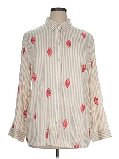 Pre-owned Chico's Long Sleeve Blouse In Ivory