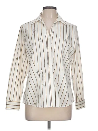 Pre-owned Chico's Long Sleeve Blouse In Ivory
