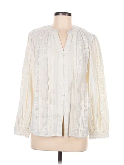 Pre-owned Chico's Long Sleeve Blouse In Ivory