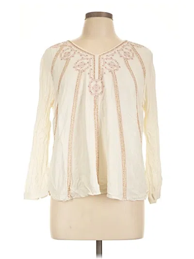 Pre-owned Chico's Long Sleeve Blouse In Ivory
