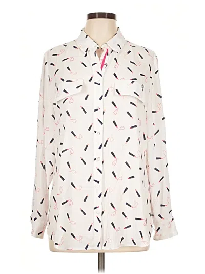 Pre-owned Chico's Long Sleeve Blouse In Ivory