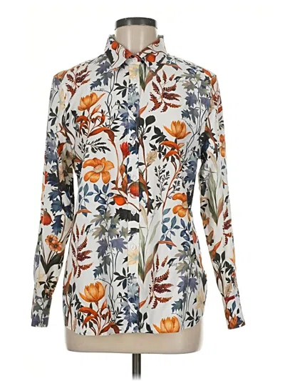 Pre-owned Chico's Long Sleeve Blouse In Ivory