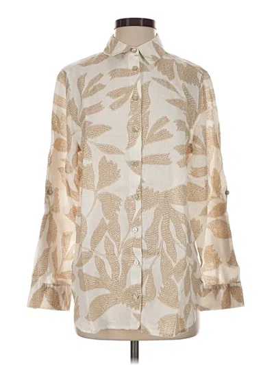 Pre-owned Chico's Long Sleeve Blouse In Ivory