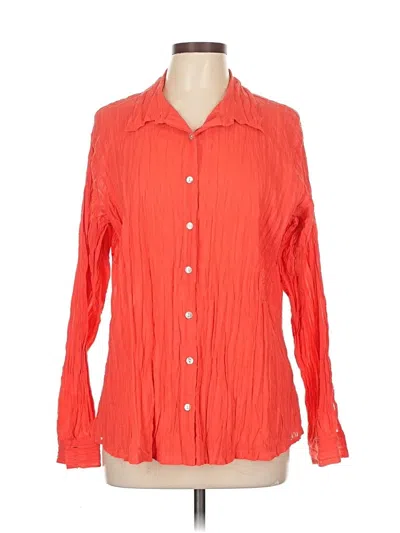 Pre-owned Chico's Long Sleeve Blouse In Orange