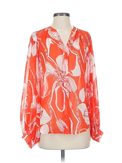 Pre-owned Chico's Long Sleeve Blouse In Orange