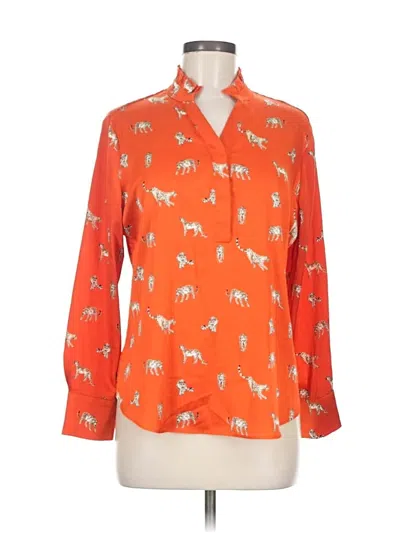 Pre-owned Chico's Long Sleeve Blouse In Orange