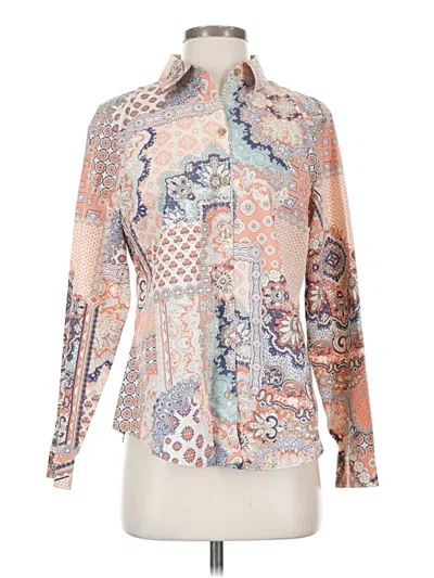 Pre-owned Chico's Long Sleeve Blouse In Orange