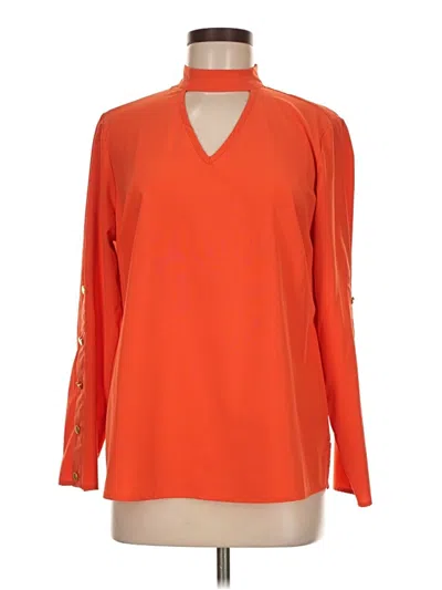 Pre-owned Chico's Long Sleeve Blouse In Orange