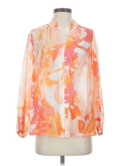 Pre-owned Chico's Long Sleeve Blouse In Orange