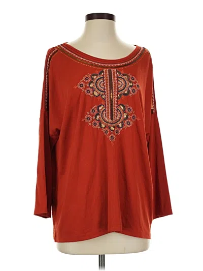 Pre-owned Chico's Long Sleeve Blouse In Orange