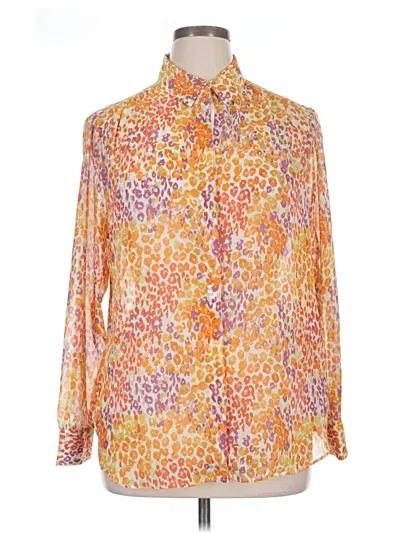 Chico's Long Sleeve Blouse In Orange