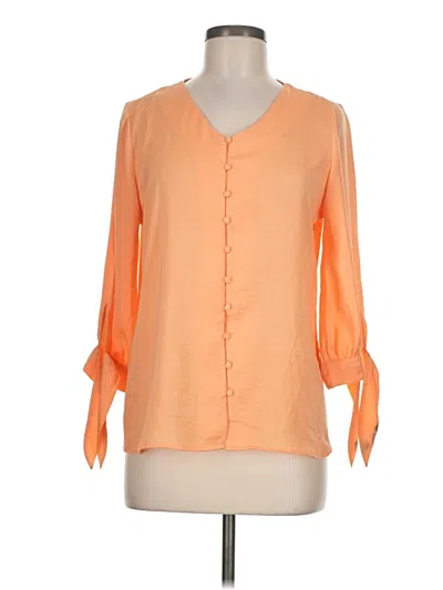 Pre-owned Chico's Long Sleeve Blouse In Orange
