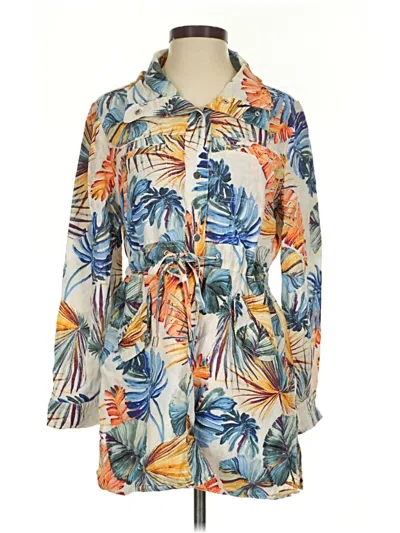 Pre-owned Chico's Long Sleeve Blouse In Orange