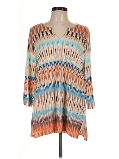 Pre-owned Chico's Long Sleeve Blouse In Orange