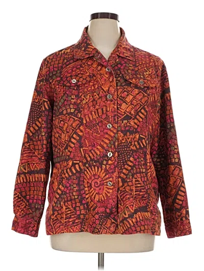 Pre-owned Chico's Long Sleeve Blouse In Orange