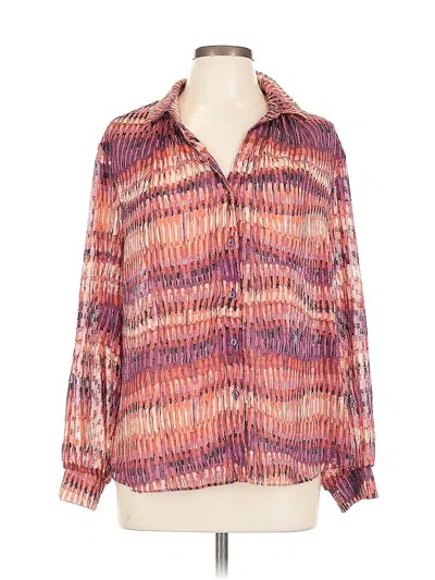 Pre-owned Chico's Long Sleeve Blouse In Pink