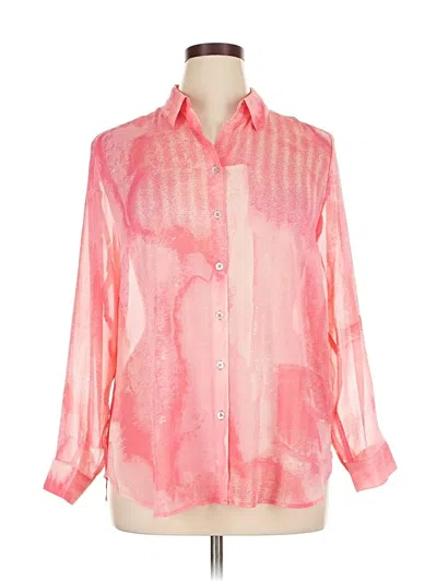 Pre-owned Chico's Long Sleeve Blouse In Pink