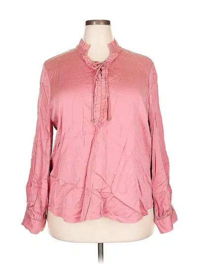 Pre-owned Chico's Long Sleeve Blouse In Pink