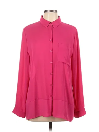 Pre-owned Chico's Long Sleeve Blouse In Pink