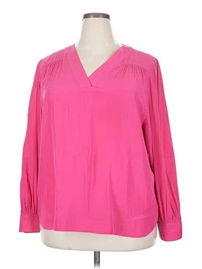 Pre-owned Chico's Long Sleeve Blouse In Pink