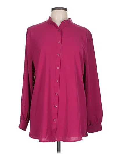 Pre-owned Chico's Long Sleeve Blouse In Pink