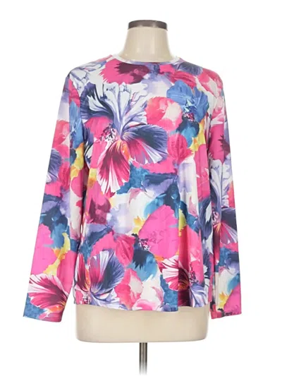 Pre-owned Chico's Long Sleeve Blouse In Pink