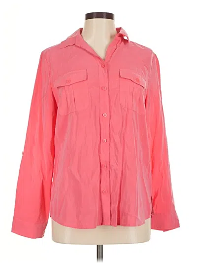 Pre-owned Chico's Long Sleeve Blouse In Pink