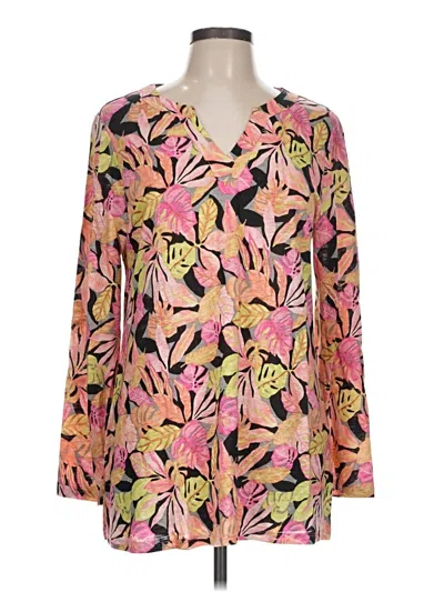 Pre-owned Chico's Long Sleeve Blouse In Pink