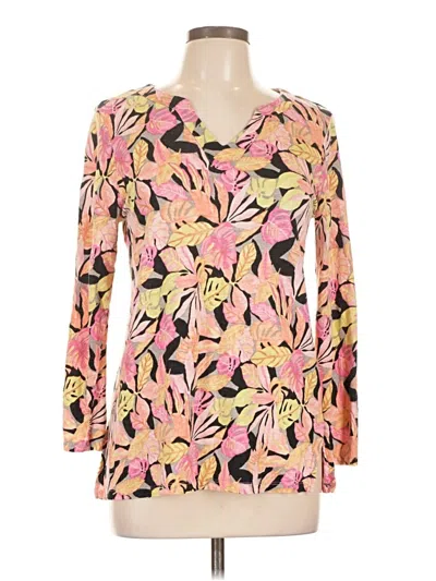 Pre-owned Chico's Long Sleeve Blouse In Pink