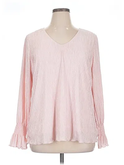 Pre-owned Chico's Long Sleeve Blouse In Pink