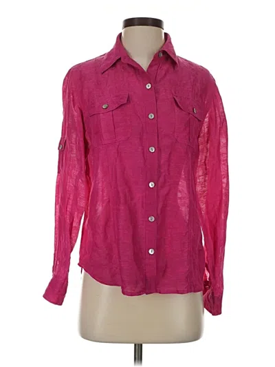Pre-owned Chico's Long Sleeve Blouse In Pink
