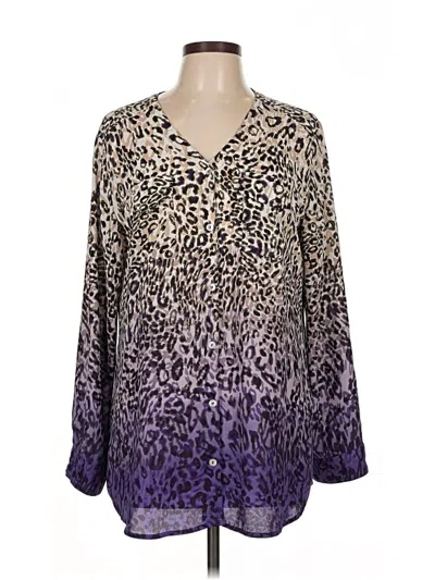 Pre-owned Chico's Long Sleeve Blouse In Purple