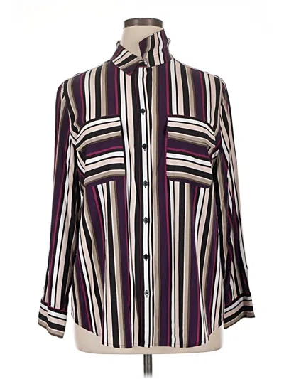 Pre-owned Chico's Long Sleeve Blouse In Purple