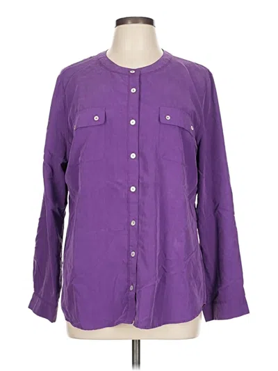 Pre-owned Chico's Long Sleeve Blouse In Purple