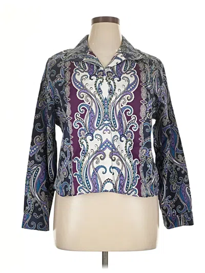 Pre-owned Chico's Long Sleeve Blouse In Purple