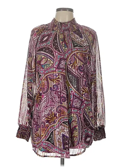 Pre-owned Chico's Long Sleeve Blouse In Purple