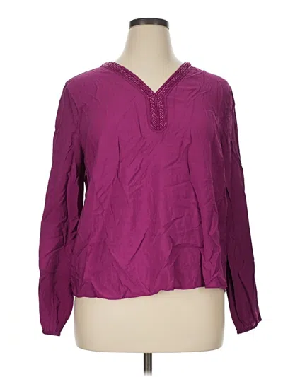 Pre-owned Chico's Long Sleeve Blouse In Purple