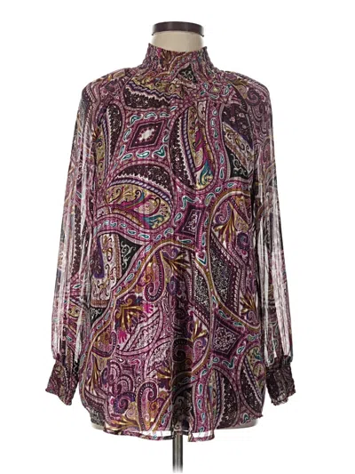 Pre-owned Chico's Long Sleeve Blouse In Purple