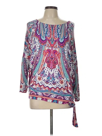 Pre-owned Chico's Long Sleeve Blouse In Purple